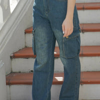 Victoria stonewash denim barrel jeans