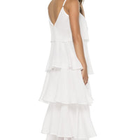 Flowy White Layered Maxi dress