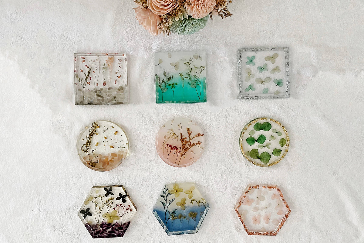 DIY Wavy Edge Floral Resin Coaster Kit – Paper Clouds