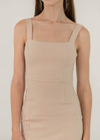 Get To Business Midi Dress In Nude #6stylexclusive
