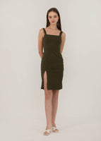 Get To Business Midi Dress In Olive Green #6stylexclusive
