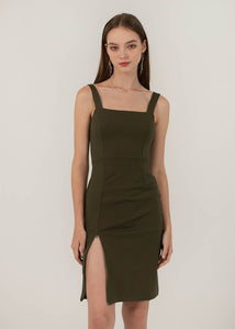 Get To Business Midi Dress In Olive Green #6stylexclusive
