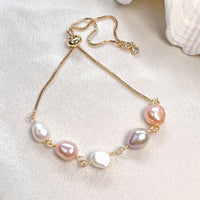 Multi-coloured Real Baroque freshwater Pearls bracelet
