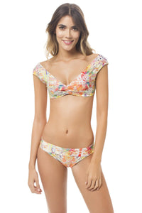 Reversible Wide Strap Bralette Bikini Top with Seamless Waistband Bikini Bottom Set
