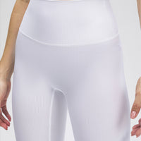 Ribbed Leggings- White
