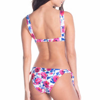 Blooming Days Back Hook Bralette Bikini Top with Tie Side Bikini Bottom Set