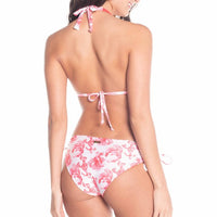 Reversible Betta Print Halter Bikini Top with Tie Side Bikini Bottom Set