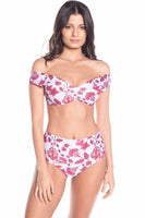 Reversible Floral Wide Strap Bralette Bikini Top with Reversible High Waist Bikini Bottom Set
