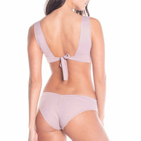 Neutral Palette Wide Strap Bikini Top with Seamless Double V Scrunch Bikini Bottom