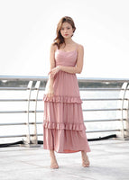 Dior Ruffles Maxi Dress In Rose Pink #6stylexclusive
