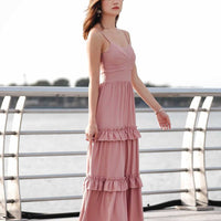 Dior Ruffles Maxi Dress In Rose Pink #6stylexclusive