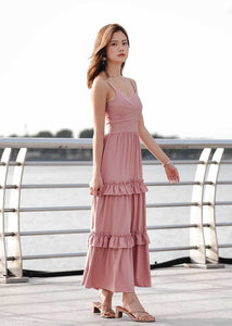 Dior Ruffles Maxi Dress In Rose Pink #6stylexclusive
