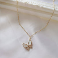 Iridescent Butterfly 14K Gold Plated Necklace
