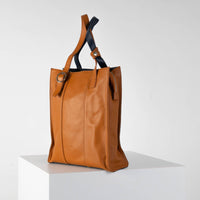 Opus Laptop Tote in Tan and Navy