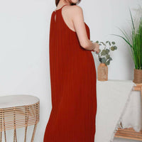 Halter Pleated Sleeveless Maxi Dress_red_3
