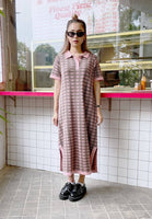 NONA Retro Knit Dress Short Sleeve Tea Rose
