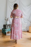 Giselle Exposed Back Maxi in Rose Pink

