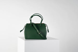 Vecto Gusset Bag in Emerald with Olive Green Gusset