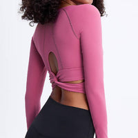 Valent Long Sleeve Cropped Top-Rose