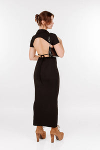 Polo Maxi Dress With Tie Back Detail