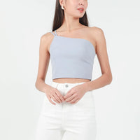 Chloe Double Strap Toga Top in Lilac Grey #6stylexclusive