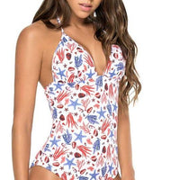 Beach White One Piece Swimsuit with Tummy Control