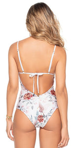 Floral Underwire Support One Piece Swimsuit with Tummy Control