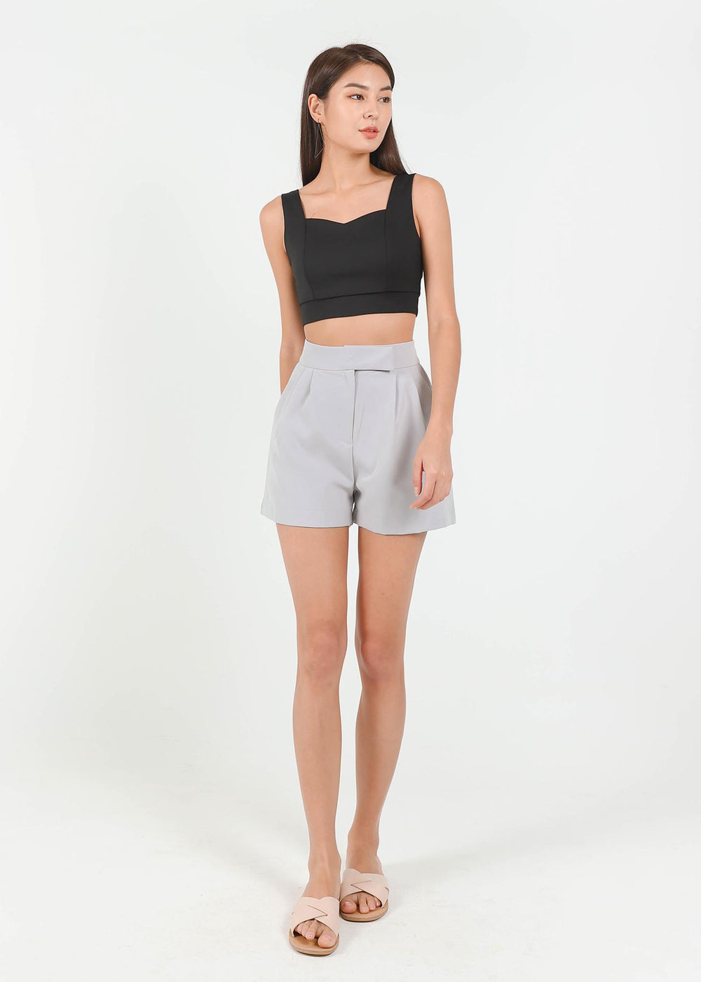 Buckle It Up Highwaisted Shorts in Lilac Grey #6stylexclusive