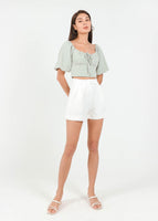 Buckle It Up Highwaisted Shorts in White #6stylexclusive
