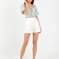 Buckle It Up Highwaisted Shorts in White #6stylexclusive