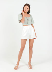 Buckle It Up Highwaisted Shorts in White #6stylexclusive