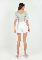 Buckle It Up Highwaisted Shorts in White #6stylexclusive
