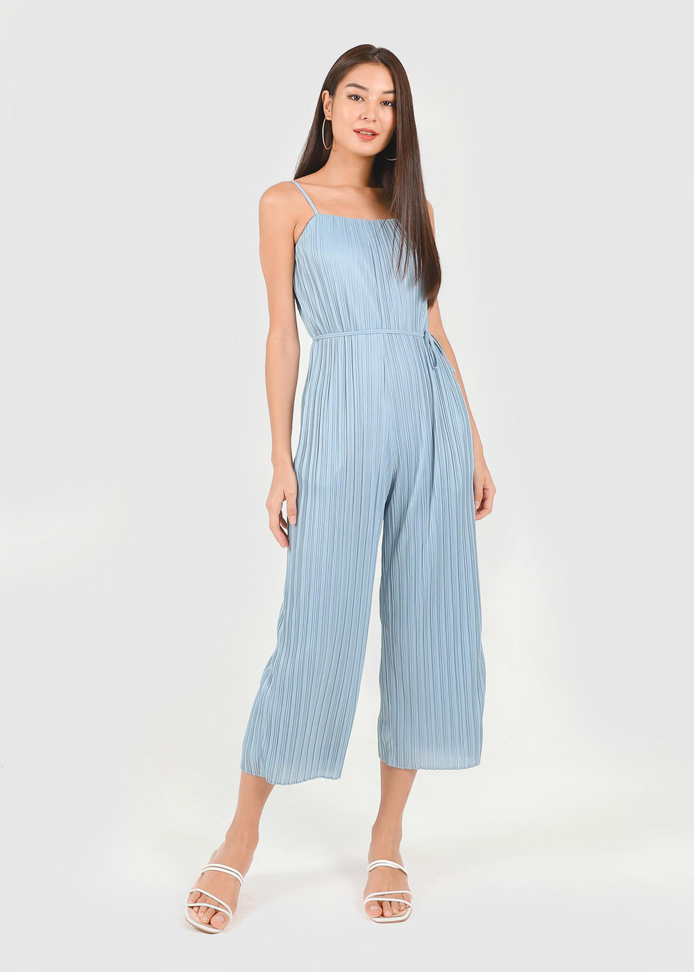 Cleo Pleated Jumpsuit in Cloudy Blue #6stylexclusive