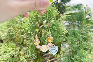 Floral Christmas Collection II - Ombre Dainty Rose Gold Bracelet / Gold Earrings Set