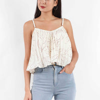 2-Way Jade Camisole Pleated Top in Off White #6stylexclusive