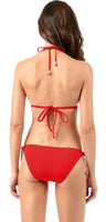 ENVY PUSH UP® Scarlet Red String Bikini Top with Classic String Bikini Bottom
