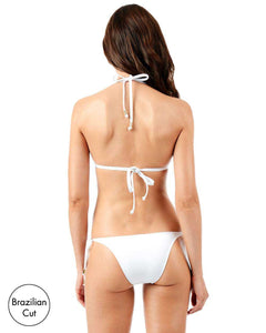 ENVY PUSH UP White String Bikini Top with Classic String Bikini Bottom