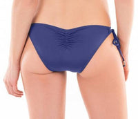 ENVY PUSH UP Navy Macrame Bikini Top with Scrunched Back Bikini Bottom
