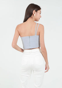 Chloe Double Strap Toga Top in Lilac Grey #6stylexclusive