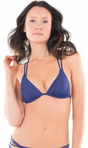 ENVY PUSH UP Navy Macrame Bikini Top with Scrunched Back Bikini Bottom