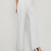High-Waisted Wide-Legged Pants in White