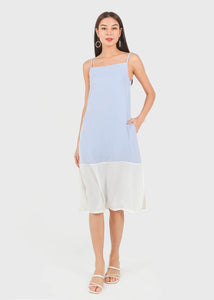 Escape Tent Dress in White x Periwinkle #6stylexclusive