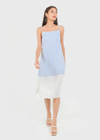 Escape Tent Dress in White x Periwinkle #6stylexclusive
