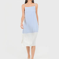 Escape Tent Dress in White x Periwinkle #6stylexclusive