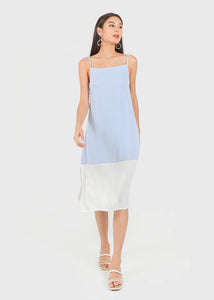 Escape Tent Dress in White x Periwinkle #6stylexclusive