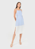 Escape Tent Dress in White x Periwinkle #6stylexclusive
