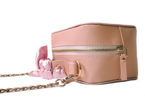 BELLA by emma l Soleil Structured Camera Bag with Chain (Pink)