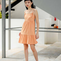 FAITH TIERED DRESS (FLAMINGO ORANGE)