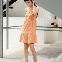 FAITH TIERED DRESS (FLAMINGO ORANGE)