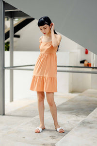 FAITH TIERED DRESS (FLAMINGO ORANGE)